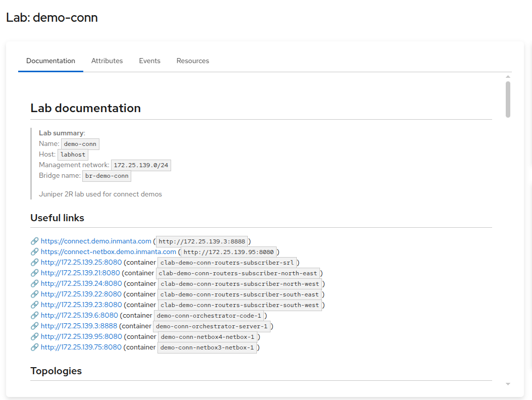 documentation tab